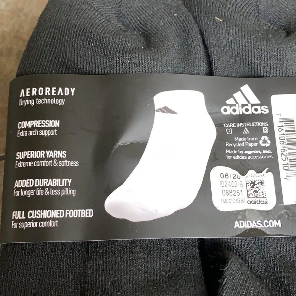 ADIDAS MEN’S CUSHIONED AERORADY COMPRESSN NO SHOW